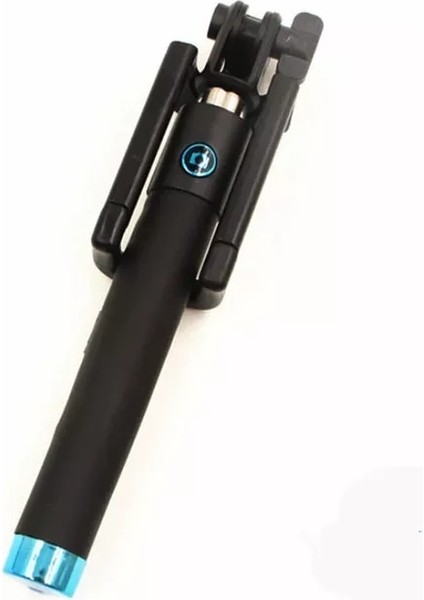 Açık Mavi Kaymaz Sap Taşınabilir Uzatılabilir Monopod Kendinden Kutuplu El Kablolu Selfie Çubuğu iPhone Akıllı Telefon Için 180 Derece Ayarlanabilir (Yurt Dışından)