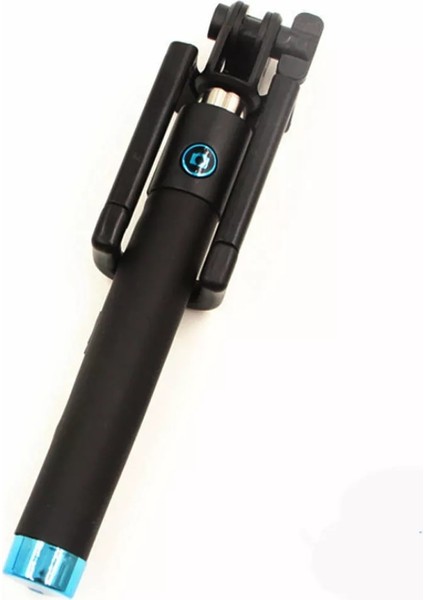 Açık Mavi Kaymaz Sap Taşınabilir Uzatılabilir Monopod Kendinden Kutuplu El Kablolu Selfie Çubuğu iPhone Akıllı Telefon Için 180 Derece Ayarlanabilir (Yurt Dışından)