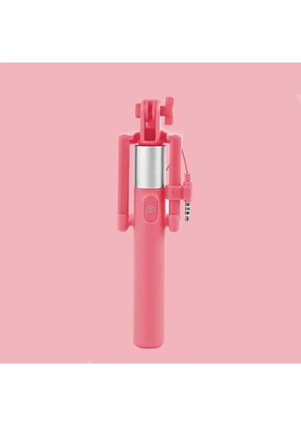 Pembe Sıcak Satış Taşınabilir Uzatılabilir El Monopod Mini Kablolu Selfie Sopa Android iPhone 5 6 6 S 7 Samsung Huawei Xiaomi (Yurt Dışından)