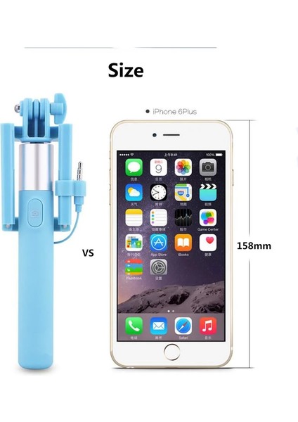 Pembe Sıcak Satış Taşınabilir Uzatılabilir El Monopod Mini Kablolu Selfie Sopa Android iPhone 5 6 6 S 7 Samsung Huawei Xiaomi (Yurt Dışından) fırsatları