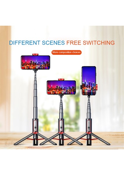Siyah-Kırmızı Kablosuz Bluetooth El Gimbal Sabitleyici Cep Telefonu Selfie Sopa Tripod Ios Android Için Dolgu Işığı Deklanşör ile (Yurt Dışından) modelleri