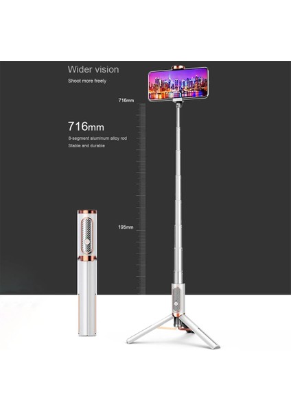 Siyah-Kırmızı Kablosuz Bluetooth El Gimbal Sabitleyici Cep Telefonu Selfie Sopa Tripod Ios Android Için Dolgu Işığı Deklanşör ile (Yurt Dışından) fırsatları