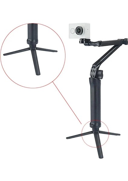 Siyah 3 Yönlü Kavrama Su Geçirmez Monopod Selfie Sopa Tripod Bağlama Aparatı Gopro Hero 10 9 8 7 6 5 4 Yi Sjcam Eken Dji Osmo Go Pro Aksesuarları (Yurt Dışından) fiyatları