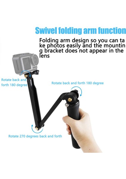 Siyah 3 Yönlü Kavrama Su Geçirmez Monopod Selfie Sopa Tripod Bağlama Aparatı Gopro Hero 10 9 8 7 6 5 4 Yi Sjcam Eken Dji Osmo Go Pro Aksesuarları (Yurt Dışından) fırsatları