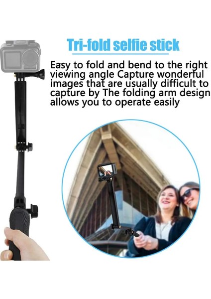 Siyah 3 Yönlü Kavrama Su Geçirmez Monopod Selfie Sopa Tripod Bağlama Aparatı Gopro Hero 10 9 8 7 6 5 4 Yi Sjcam Eken Dji Osmo Go Pro Aksesuarları (Yurt Dışından) indirimleri