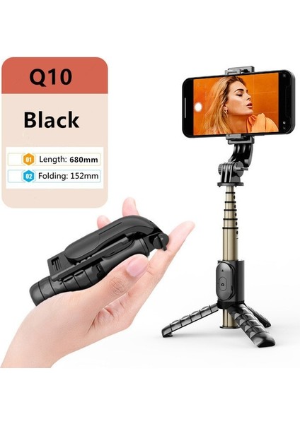 Q10 Black 2022 Yeni Nesil Cep Telefonları Için Selfie Çubuğu Z Teleskopowym Bluetooth Çubuğu Huawei/honor/iphone Android Için (Yurt Dışından)