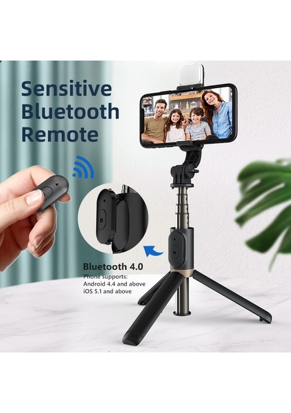 Seçenek 9 Selfie Çubuğu Monopod Tripod, Kablosuz Bluetooth Uzaktan Halka Dolgu Işığı ile Mobil Huawei Xiaomi IPhone Cep Telefonu Akıllı Telefon (Yurt Dışından) modelleri