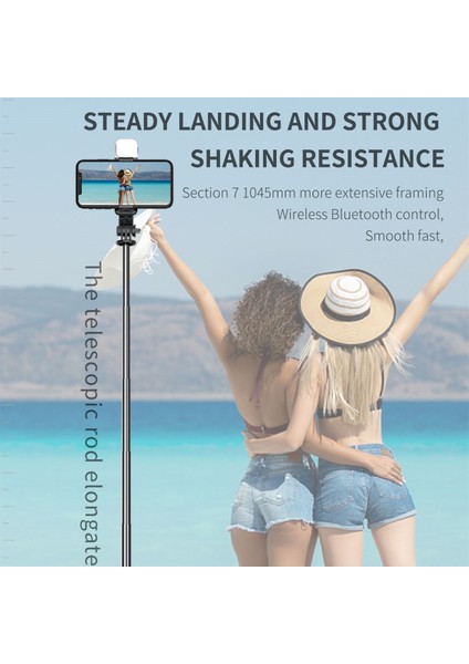 Işıklı Beyaz Fgclsy Q02S Yeni Selfie Çubuğu Bluetooth Kablosuz Uzaktan Kumanda Dolgu Işığıyla Selfie Akıllı Telefonlar Için Katlanabilir Monopod Tripod (Yurt Dışından) fırsatları