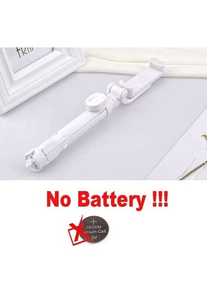 Beyaz Bluetooth Selfie Çubuk Deklanşör Tripod iPhone Android Mobil Tripod Monopod Selfie Çubukları Tutucu (Yurt Dışından)