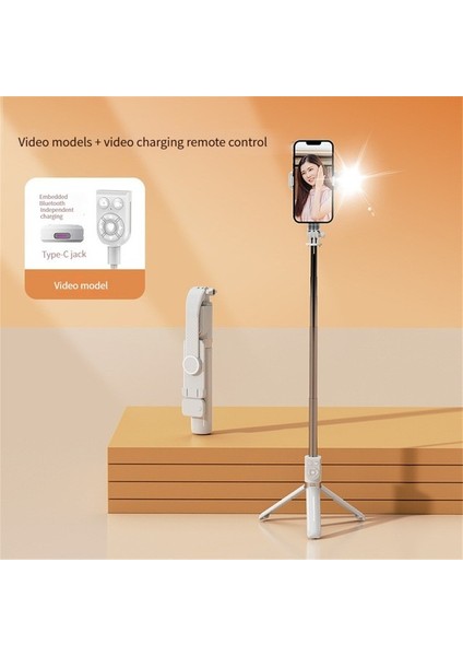 Işıklı Beyaz 2023 Yeni Selfie Çubuğu Bluetooth Kablosuz Uzaktan Kumanda Dolgu Işığı ile Selfie Katlanabilir Monopod Tripod Cep Telefonu Tutucusu Için (Yurt Dışından)