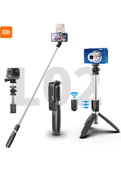 L02WHITE Xiaomi Selfie Çubuk Dereceli Fotoğraf Tutucu Uzatılmış Tripod Canlı Yayın Desteği Tüm Cep Telefonları Bluetooth Uzaktan Kumanda (Yurt Dışından) fiyatları