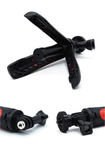 Kırmızı Taşınabilir Tripod Selfie Çubuğu Masaüstü Braketi + Gizli Dahili Monopod Tripod Combo Xiaomi Yi 4 K Sony Gopro Hero 5 6 7 Shorty (Yurt Dışından) fiyatları