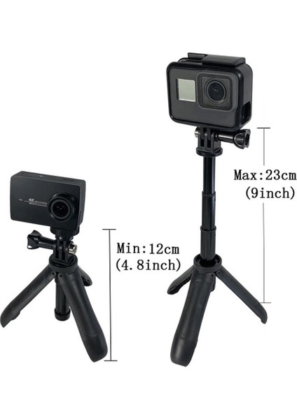 Kırmızı Taşınabilir Tripod Selfie Çubuğu Masaüstü Braketi + Gizli Dahili Monopod Tripod Combo Xiaomi Yi 4 K Sony Gopro Hero 5 6 7 Shorty (Yurt Dışından) modelleri