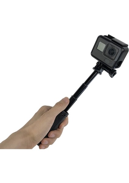 Kırmızı Taşınabilir Tripod Selfie Çubuğu Masaüstü Braketi + Gizli Dahili Monopod Tripod Combo Xiaomi Yi 4 K Sony Gopro Hero 5 6 7 Shorty (Yurt Dışından) indirimleri