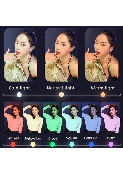 Siyah Tongdaytech Rgb Taşınabilir Bluetooth Selfie Çubuğu Kısılabilir Halka Dolgu Işığı Tripod ile Iphone Xiaomi Samsung Makyaj Video Canlı (Yurt Dışından) fiyatları