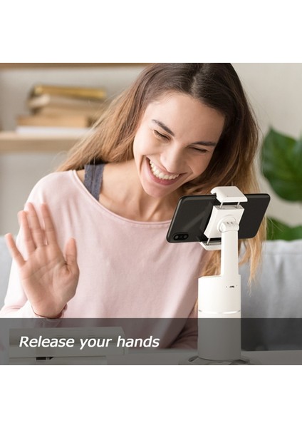 Beyaz 360 Rotasyon Otomatik Yüz Takip Kameralı Telefon Tutucu Tripod Aı Akıllı Çekim Selfie Sopa Fotoğraf Vlog Canlı Video Kaydedici (Yurt Dışından) modelleri