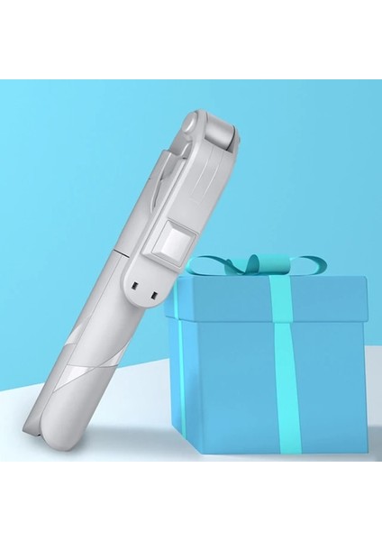 Renkli-Beyaz 3'ü 1 Arada Selfie Çubuğu Canlı Tripod Bluetooth Uyumlu Uzaktan Kumanda Cep Telefonu Canlı / Kayıt Video / Sohbet Için Fit Desteği (Yurt Dışından)