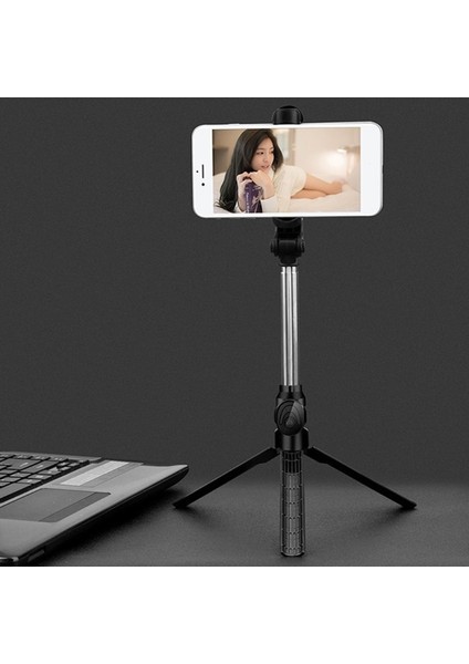 Pembe Taşınabilir Selfie Çubuğu Tripod Katlanabilir Kablosuz Uzaktan Deklanşör Esnek Sarsıntı Önleyici Stand Uzatılabilir Kararlı Stand (Yurt Dışından)