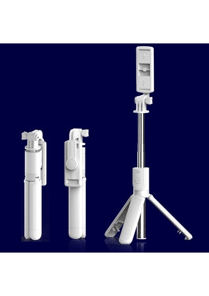 Cep Telefonu Için Bluetooth'lu Beyaz Kablosuz Selfie Çubuğu 68MM Selfi Selfie Sopa Telefon Iphone Samsung Için Kendinden Selfistick Selfiestick (Yurt Dışından)