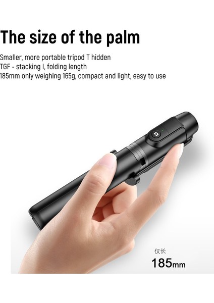 Siyah Çok Fonksiyonlu Kablosuz Bluetooth Özçekim Çubuğu Tripod Uzaktan Özçekim Uzatılabilir Katlanabilir Monopod Iphone Eylem Kamera Için (Yurt Dışından)