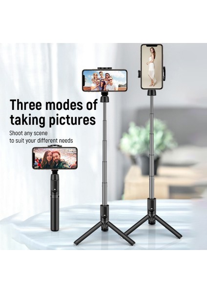 Siyah Çok Fonksiyonlu Kablosuz Bluetooth Özçekim Çubuğu Tripod Uzaktan Özçekim Uzatılabilir Katlanabilir Monopod Iphone Eylem Kamera Için (Yurt Dışından)