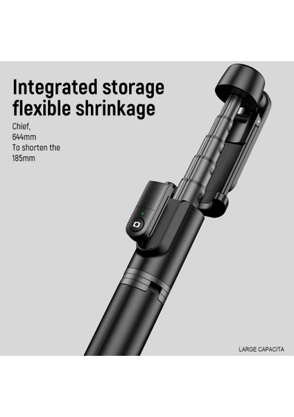 Siyah Çok Fonksiyonlu Kablosuz Bluetooth Özçekim Çubuğu Tripod Uzaktan Özçekim Uzatılabilir Katlanabilir Monopod Iphone Eylem Kamera Için (Yurt Dışından)