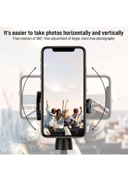 Siyah Çok Fonksiyonlu Kablosuz Bluetooth Özçekim Çubuğu Tripod Uzaktan Özçekim Uzatılabilir Katlanabilir Monopod Iphone Eylem Kamera Için (Yurt Dışından)