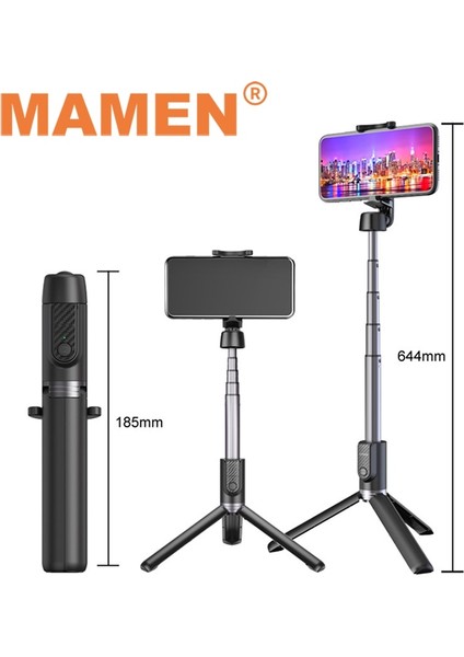 Beyaz Mamen Entegre Bluetooth Selfie Çubuk Tripod 18-64 cm Huawei Xiaomi Android Ios Telefon Için Ayarlanabilir Taşınabilir Telefon Tutucu (Yurt Dışından)