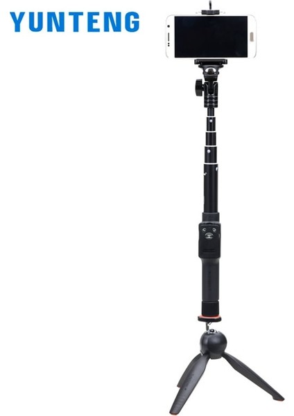 Bir Telefon Klibi Yunteng 2288 + 228 Uzatılabilir Selfie Monopod Bluetooth Uzaktan Selfie Sopa Mini Tripod Telefon Klibi (Yurt Dışından)