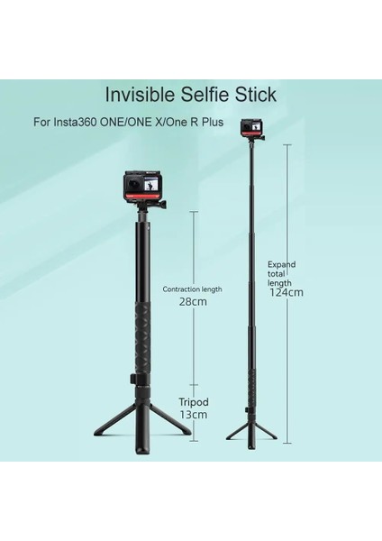 B INSTA360 Görünmez Selfie Sopa Kolu Dönen Uzatma Çubuğu Tripod 1.1 M INSTA360 One R/x2/evo Telefon Aksesuarları (Yurt Dışından) fiyatları