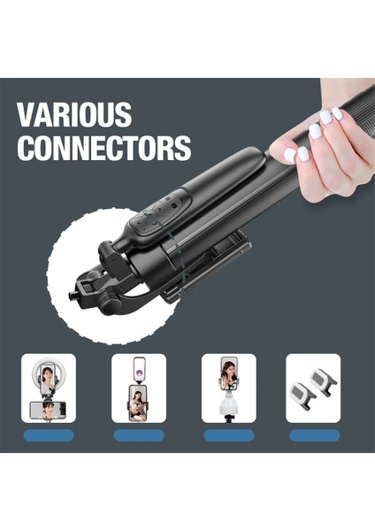 Tripod Yeni 160MM Bluetooth Selfie Çubuğu Tripod Gopro Aksiyon Kameraları Akıllı Telefonlar Selfie Işığı Için Dolgu Işığı ile Katlanabilir Monopod (Yurt Dışından)