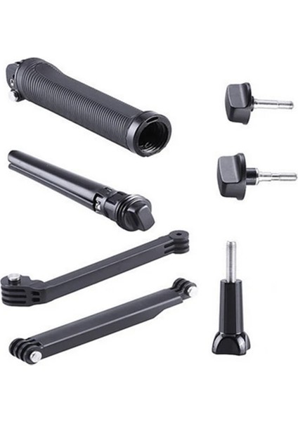 Siyah Su Geçirmez Selfie Çubuğu Yüzen El Kavrama + 3 Yollu Kavrama Kolu Monopod Kutup Tripod Gopro Hero Için Fit 9 8 7 6 Eylem Kamera (Yurt Dışından)
