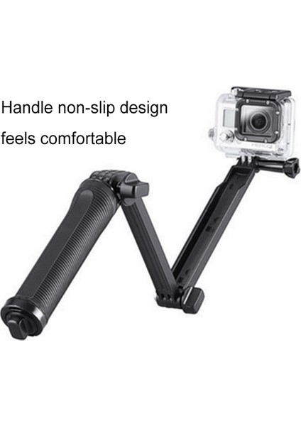 Siyah Su Geçirmez Selfie Çubuğu Yüzen El Kavrama + 3 Yollu Kavrama Kolu Monopod Kutup Tripod Gopro Hero Için Fit 9 8 7 6 Eylem Kamera (Yurt Dışından) indirimleri