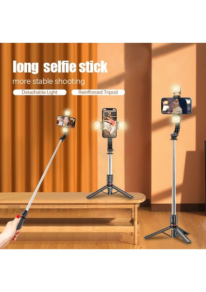 Kutu Ile Iki Işık Fgclsy Bluetooth Katlanabilir Kablosuz Selfie Çubuğu, Dolgu Işığı Deklanşörlü Uzaktan Kumanda Fotoğraf Çekme Tripod Ios Android Için (Yurt Dışından) modelleri