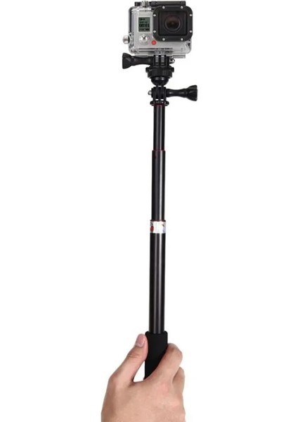Klipsli Gümüş Monopod Tripod Gopro Sopa Için Teleskop Uzatılabilir Baton Selfie El Sophie Gopro Hero 3 Için Montaj Çubukları (Yurt Dışından)
