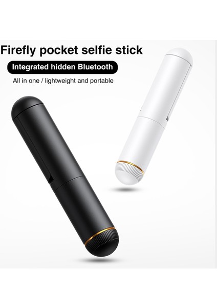 Siyah Kablosuz Bluetooth Selfie Sopa Uzaktan Kumanda Mini Firefly Cep iPhone Xiaomi Huaweı Vıvo Için Uzatılabilir El Selfie Çubuğu (Yurt Dışından)