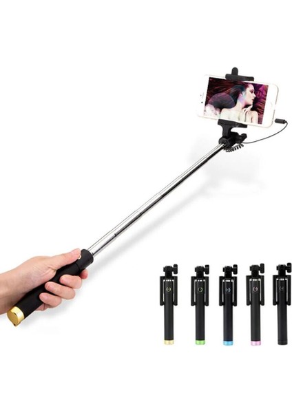 Gül Kırmızı Mini Uzatılabilir El Kablolu Selfie Çubuğu Telefon Iphone 6 6s Artı Samsung Xiaomi Huawei Android Akıllı Telefon Için Taşınabilir Monopod (Yurt Dışından) fiyatları