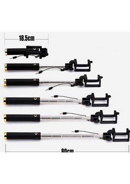 Gül Kırmızı Mini Uzatılabilir El Kablolu Selfie Çubuğu Telefon Iphone 6 6s Artı Samsung Xiaomi Huawei Android Akıllı Telefon Için Taşınabilir Monopod (Yurt Dışından) fırsatları