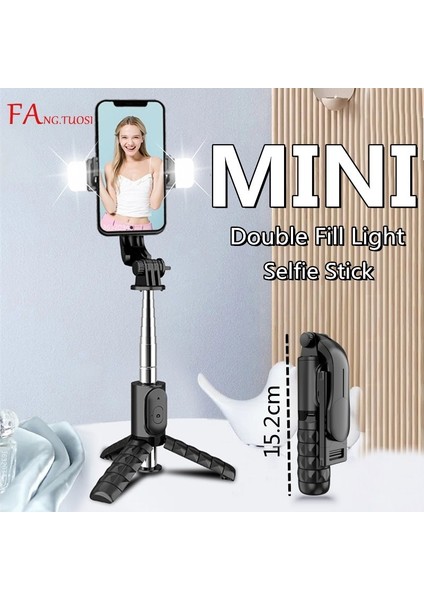 1030MM Işık Yok Fangtuosı Mini Kablosuz Bluetooth Selfie Çubuğu 2022 Yeni Stil Ios Android Için Dolgu Işığı ile Katlanabilir Mini Tripod (Yurt Dışından)