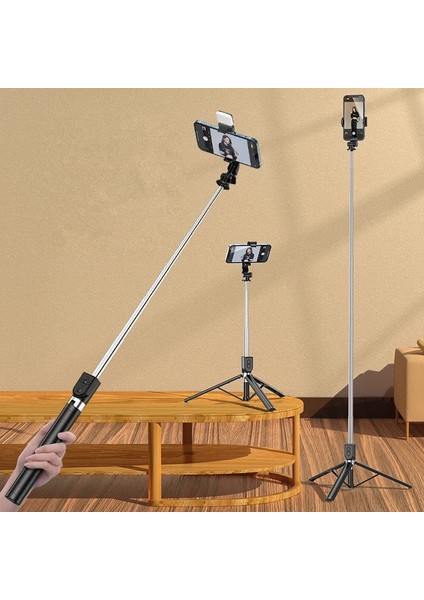 Lambasız 1.6m Genişletilmiş Bluetooth Uyumlu Kablosuz Selfie Çubuğu Canlı Yayın Standı Tutucu Tripod Akıllı Telefonlar Için Katlanabilir Dolgu Işığı (Yurt Dışından) fırsatları