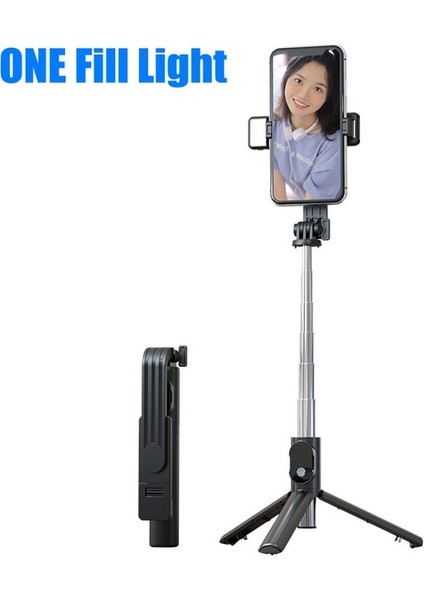 Siyah Bir Dolgu Işığı Fangtuosı 2023 Yeni Bluetooth Selfie Çubuğu Katlanabilir Kablosuz Tripod, Bluetooth Deklanşör ile Doldurma Işığı Monopod iphone Için (Yurt Dışından)