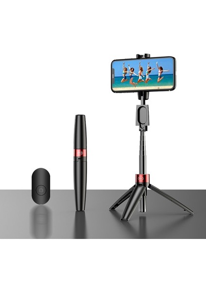 Siyah Bfollow 3 In 1 Selfie Çubuğu Tripod Kablosuz Bluetooth Cep Telefonu Tutucu iPhone Samsung Huawei Için El Video Çekim Vlog (Yurt Dışından)