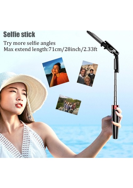 Siyah Bfollow 3 In 1 Selfie Çubuğu Tripod Kablosuz Bluetooth Cep Telefonu Tutucu iPhone Samsung Huawei Için El Video Çekim Vlog (Yurt Dışından) indirimleri