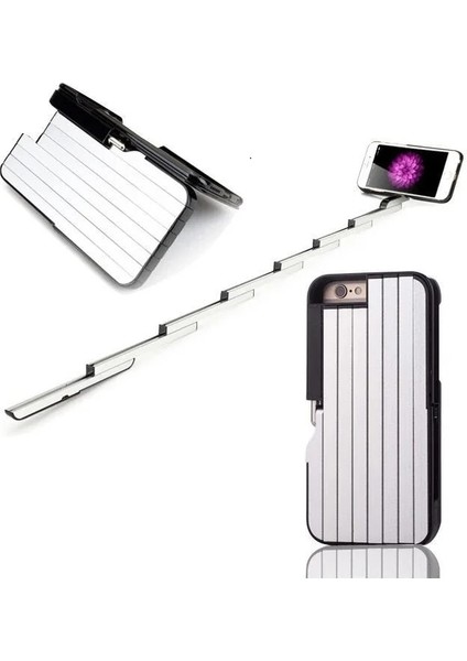 Siyah 3in1 Selfie Çubuğu W/alüminyum Kapaklı Iphone 8/7/6s Artı Iphone 6s Için Kılıflı Bluetooth Uzaktan Deklanşörlü Katlanabilir Selfie (Yurt Dışından)
