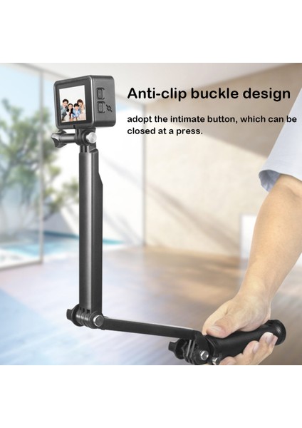 Siyah Gopro Hero 10 9 Için Spor Kameraları Selfie Çubuğu Ayarlanabilir 360° Döndürme Tripod Uzatma Çubuğu Katlanabilir Monopod Zamanlayıcı (Yurt Dışından)