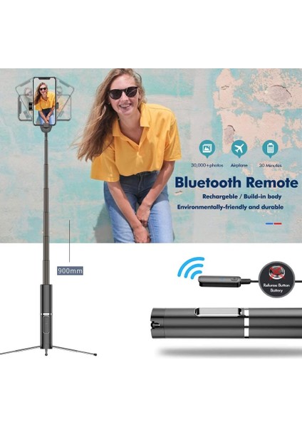 Siyah Ayarlanabilir Selfie Sopa Tripod El Gimbal Sabitleyici Telefon Tutucu Teleskopik Çubuk Akıllı Telefon Tripod Dolgu Işığı ile (Yurt Dışından) indirimleri