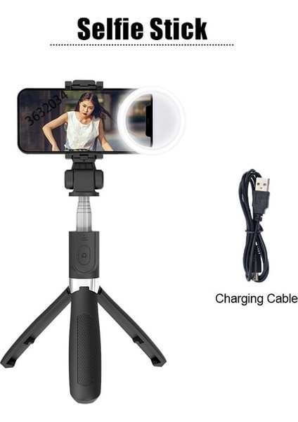 Siyah Işık ile Fangtuosı 2022 Yeni Kablosuz Bluetooth Selfie Çubuğu Selfie'nin Halka Işık Fotoğrafçılığı Canlı Video Akışı Için Lambanın LED Jantı (Yurt Dışından)