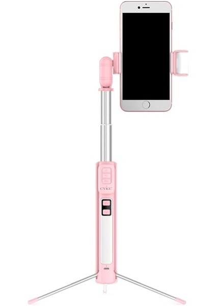Pembe Bluetooth Selfie Sopa Dolgu Işığı Uzaktan Kumanda Uzatılabilir Monopod Tripod ile Kablosuz Selfie Sopa Xiaomi Iphone Telefon Için (Yurt Dışından)