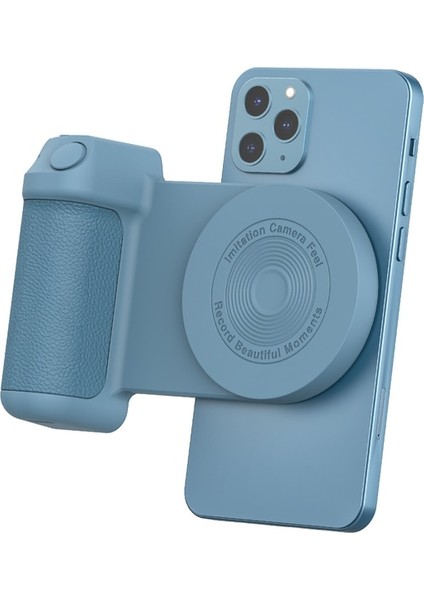 Mavi Yeni Manyetik Kamera Kolu Fotoğraf Braketi Akıllı Bluetooth Cep Telefonu Sarsıntı Önleyici Selfie Cihazı Magsafe Masaüstü Kablosuz Şarj Cihazı (Yurt Dışından)