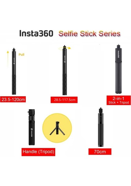 70 cm Yeni INSTA360 1.2 M Görünmez Selfie Çubuğu INSTA360 Bullet Time Paket Kolu Insta 360 X3 /one X2 /one R /one x Aksesuarları (Yurt Dışından)